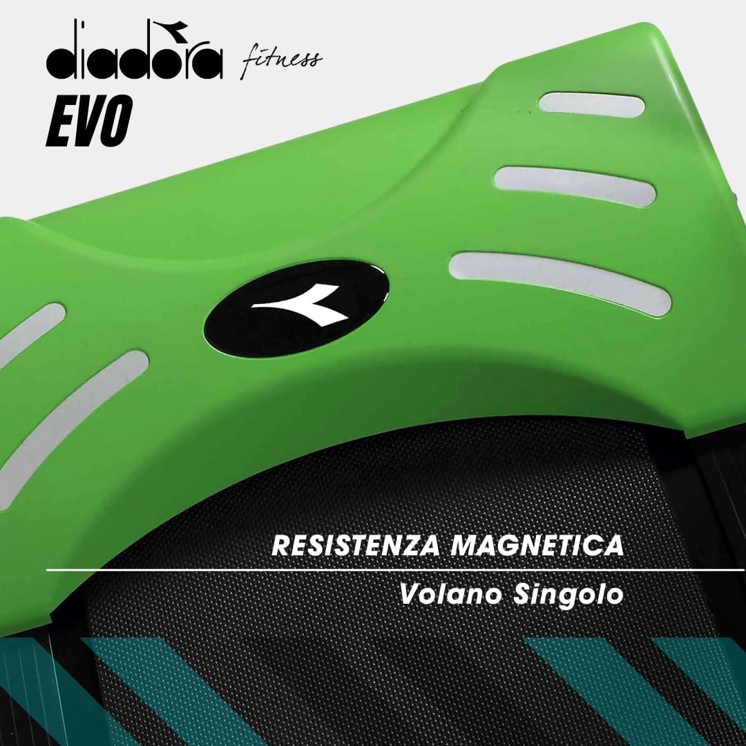 Diadora Fitness Evo Tapis Roulant Magnetico A Norma Ce, Verde Nero - immagine 7